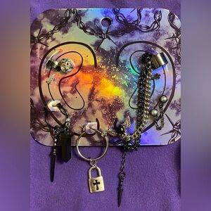 Hot Topic Mix and Match Pierced Earrings and Ear Cuff Set